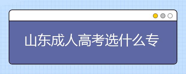 山东成人高考选什么专业?