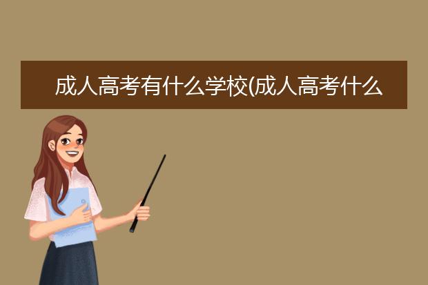 成人高考有什么学校(成人高考什么学校最正规)