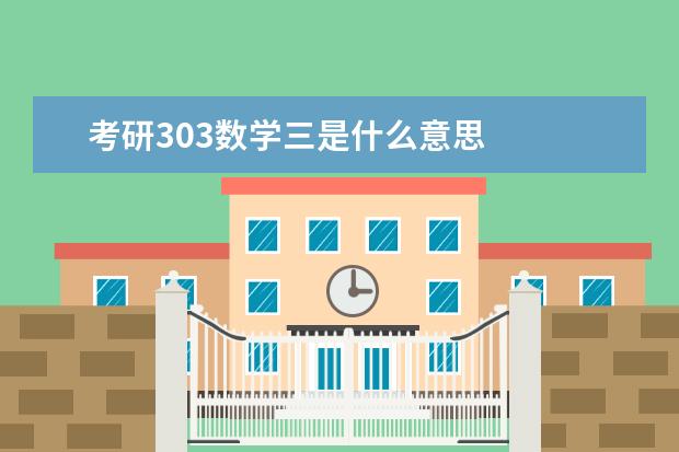 考研303数学三是什么意思