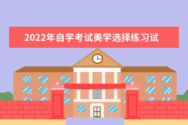 2022年自学考试美学选择练习试题