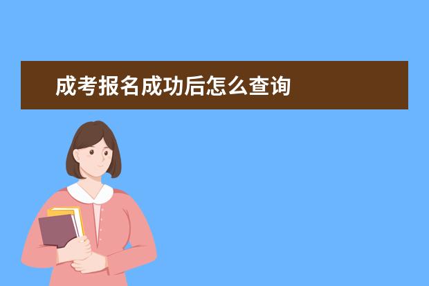 成考报名成功后怎么查询