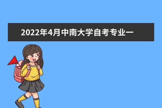 2022年4月中南大学自考专业一览表