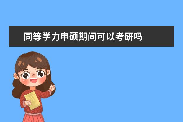 同等学力申硕期间可以考研吗