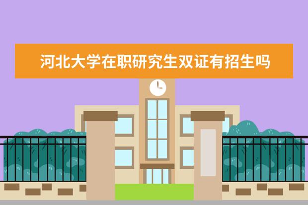 河北大学在职研究生双证有招生吗