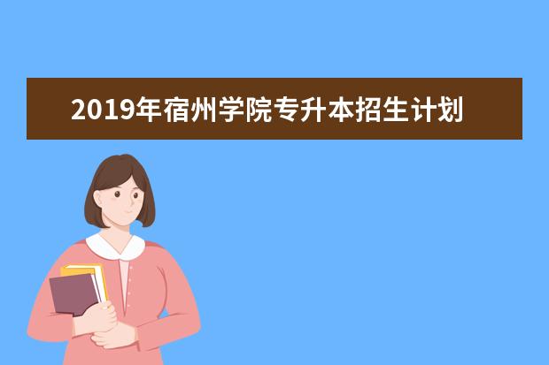 2019年宿州学院专升本招生计划表一览！