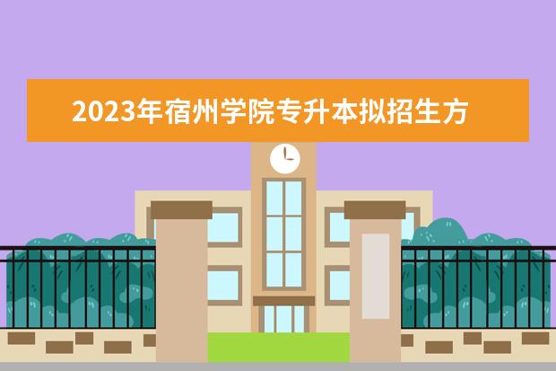 2023年<a target="_blank" href="/academydetailr/1867.html" title="宿州学院">宿州学院</a>专升本拟招生方案发布！