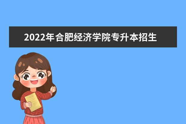 2022年合肥经济学院专升本招生校外调剂通知