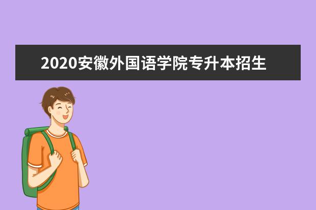 2020安徽外国语学院专升本招生计划一览表