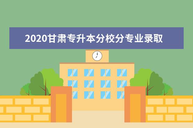 2020甘肃专升本分校分专业录取分数线汇总