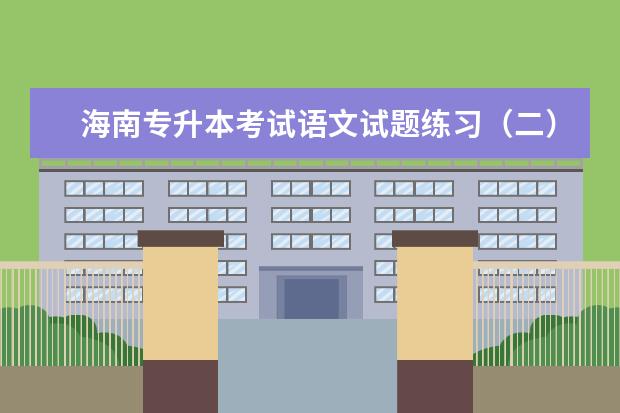 海南专升本考试语文试题练习(二)