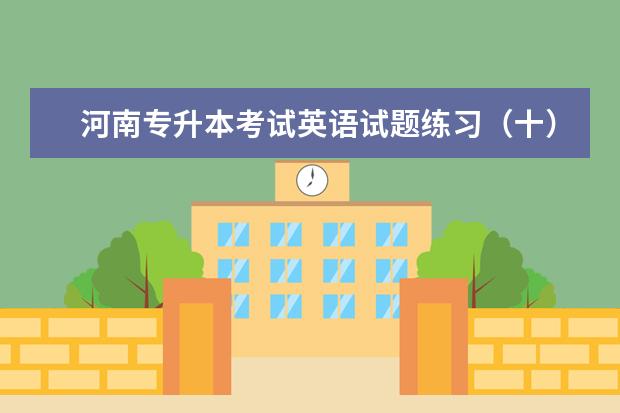河南专升本考试英语试题练习（十）