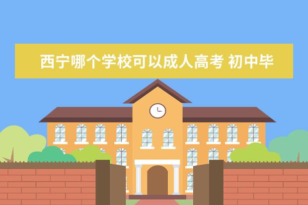 西宁哪个学校可以成人高考 初中毕业没考上高中怎么办?急!!!