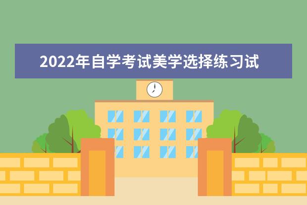 2022年自学考试美学选择练习试题