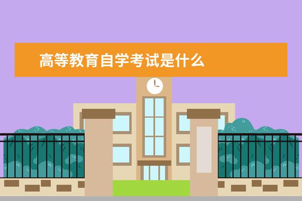 高等教育自学考试是什么