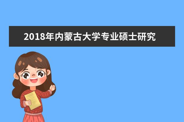 2018年内蒙古大学专业硕士研究生国家分数线