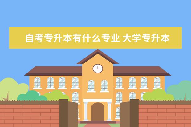 自考专升本有什么专业 大学专升本自考招生什么时候开始