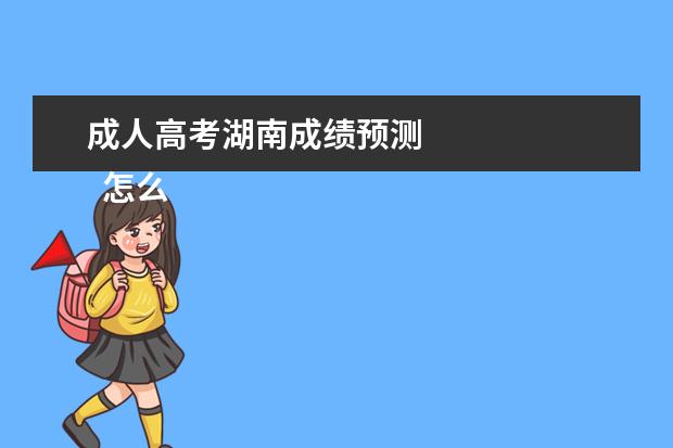成人高考湖南成绩预测
怎么查询成考成绩