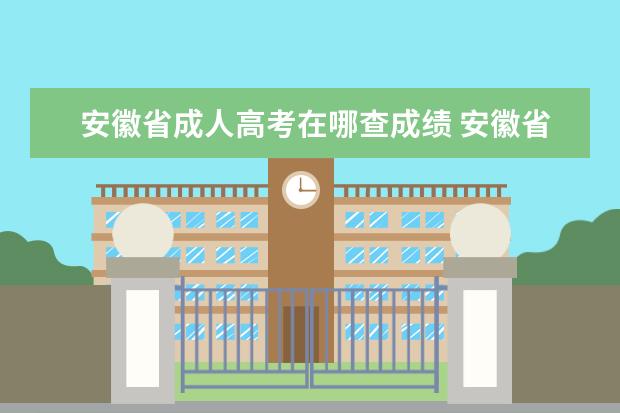 安徽省成人高考在哪查成绩 安徽省成人高考成绩在哪里查询?