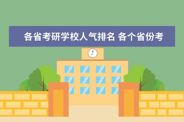 各省考研学校人气排名 各个省份考研的分数线一样吗?还是像高考那样各省分...