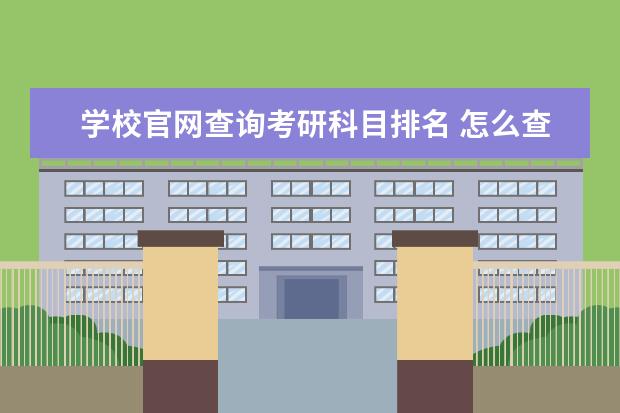 学校官网查询考研科目排名 怎么查考研要考学校的科目和内容