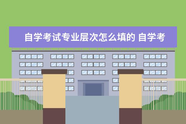 自学考试专业层次怎么填的 自学考试学历层次有哪些