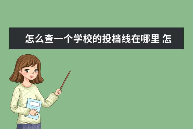 怎么查一个学校的投档线在哪里 怎样查大学往年的投档线和录取位次?