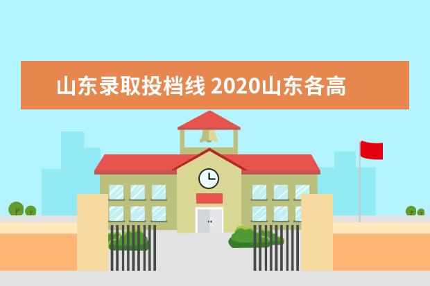 山东录取投档线 2020山东各高校投档线