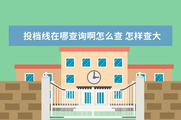 投档线在哪查询啊怎么查 怎样查大学往年的投档线和录取位次?