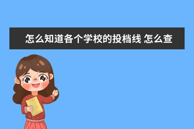 怎么知道各个学校的投档线 怎么查一个学校的录取分数线