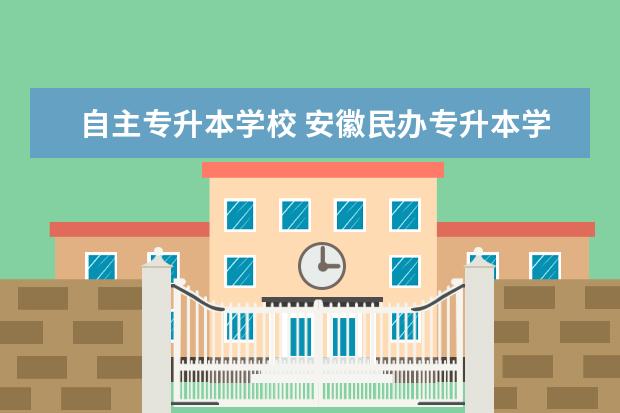 自主专升本学校 安徽民办专升本学校有哪些