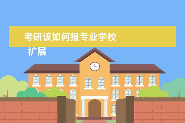 考研该如何报专业学校
扩展资料: