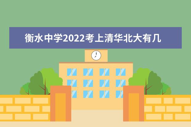 衡水中学2022考上清华北大有几个人(河北2023高考状元是谁)