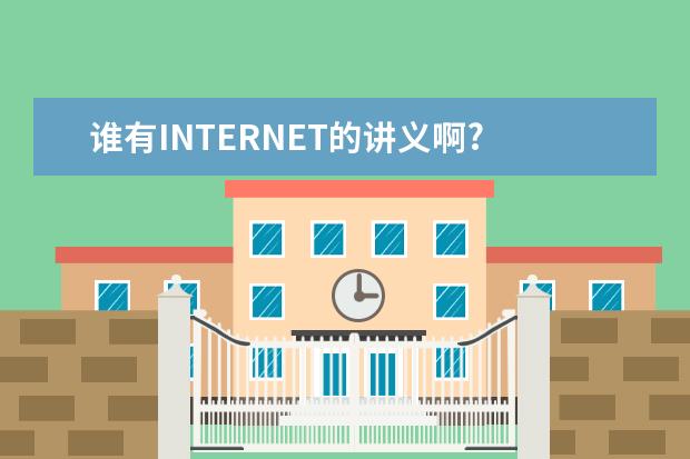 谁有INTERNET的讲义啊?