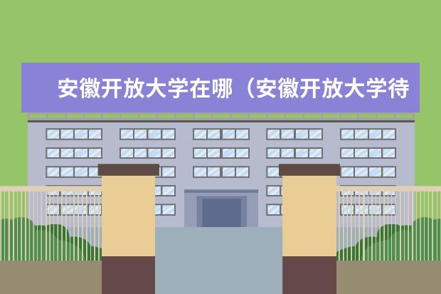 安徽开放大学在哪（安徽开放大学待遇）