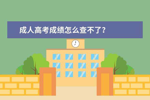 成人高考成绩怎么查不了？