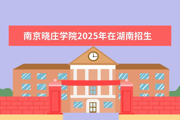 南京晓庄学院2025年在湖南招生批次及专业参考