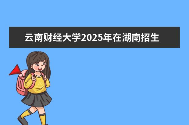 云南财经大学2025年在湖南招生批次及专业参考