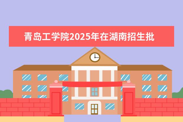 青岛工学院2025年在湖南招生批次及专业参考