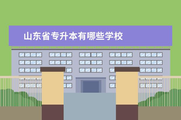 山东省专升本有哪些学校