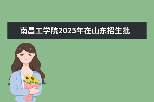 南昌工学院2025年在山东招生批次及专业参考（2026参考）
